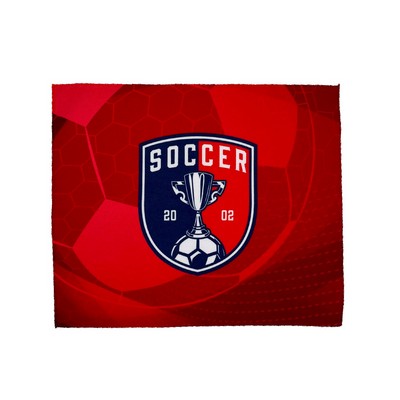 Rally Towel - Full Color Dye Sublimated 15"x18" 100% Poly, Terry Microfiber Towel, Serged